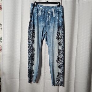 Jean Look Black Side Fake Embroidered Black Sides